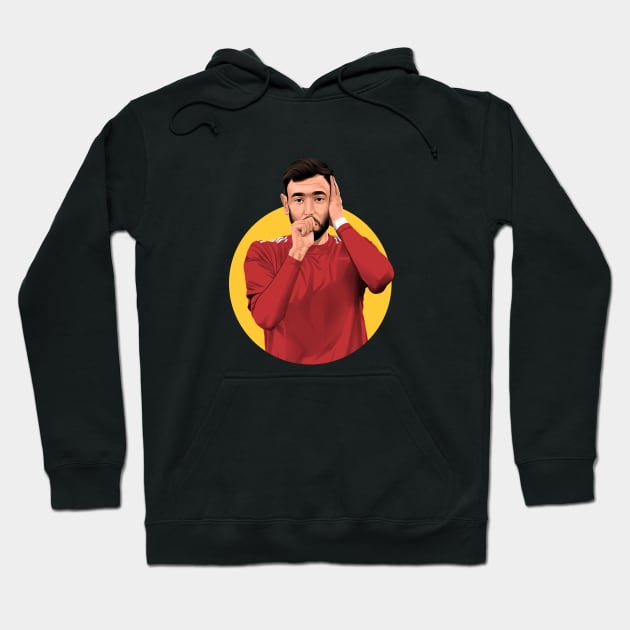 Bruno Fernandes Manchester United Hoodie by Arissetyo